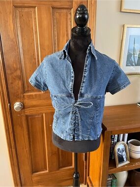 Indulgence Women’s Denim Jean Tie Top